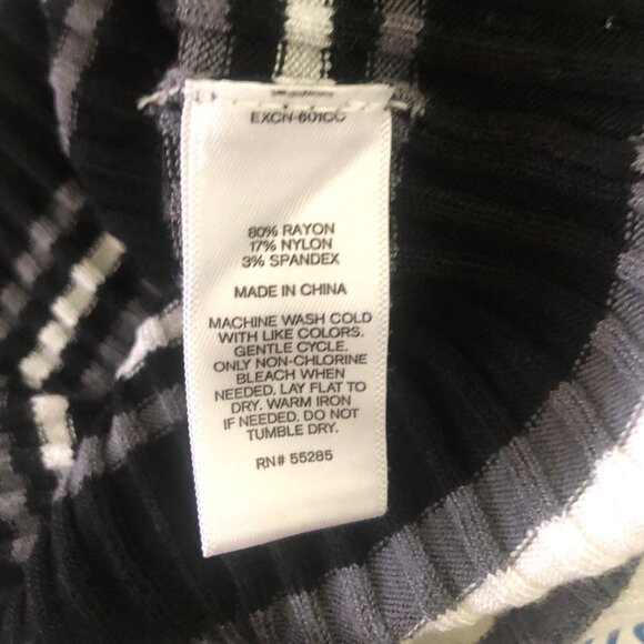 EXPRESS-Women's-Size S/P Black/White/Gray-Turtleneck Tank Top-Stretch W/Spandex - Picture 4 of 6
